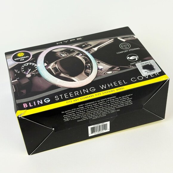 Hype iridescent Bling Steering Wheel Cover Universal Fit Anti-Slip Comfort - Picture 9 of 12